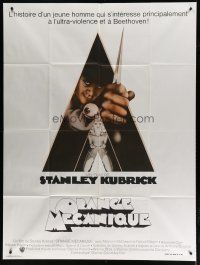 6k610 CLOCKWORK ORANGE French 1p R70s Stanley Kubrick classic, Castle art of Malcolm McDowell!
