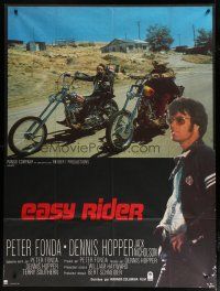 6k641 EASY RIDER French 1p R80s Peter Fonda, motorcycle biker classic directed by Dennis Hopper!