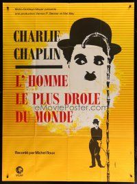 6k670 FUNNIEST MAN IN THE WORLD French 1p '67 two great artwork images of Charlie Chaplin by Hurel!