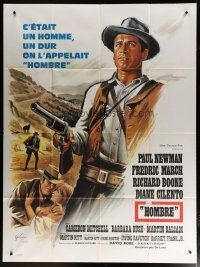 6k706 HOMBRE French 1p '67 Martin Ritt, completely different art of Paul Newman by Boris Grinsson!