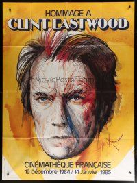 6k707 HOMMAGE A CLINT EASTWOOD French 1p '84 wonderful headshot artwork of the man himself!