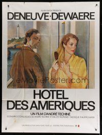 6k709 HOTEL DES AMERIQUES French 1p '81 cool art of Catherine Deneuve & Dewaere by Pontecorvo!