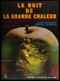 6k727 ISLAND OF THE BURNING DAMNED French 1p '67 sexy naked Eve-like girl in apple!