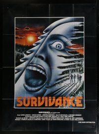 6k738 JUST BEFORE DAWN French 1p '81 wild different horror artwork of screaming woman!