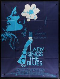 6k752 LADY SINGS THE BLUES French 1p '72 wonderful art of Diana Ross as singer Billie Holiday