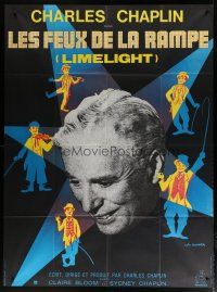 6k772 LIMELIGHT French 1p R70s many artwork images of Charlie Chaplin by Leo Kouper + photo!
