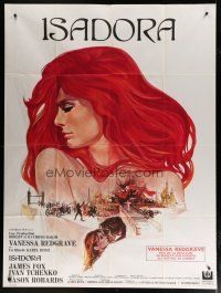 6k782 LOVES OF ISADORA French 1p '69 best different art of sexy Vanessa Redgrave by Michel Landi!