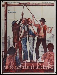 6k788 MAGNIFICENT WEST French 1p '72 Aller spaghetti western art of men being hung together!