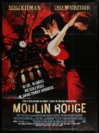 6k807 MOULIN ROUGE French 1p '01 sexy Nicole Kidman, Ewan McGregor, great image!