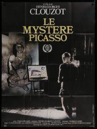 6k816 MYSTERY OF PICASSO French 1p R80s Le Mystere Picasso, Henri-Georges Clouzot & Pablo!
