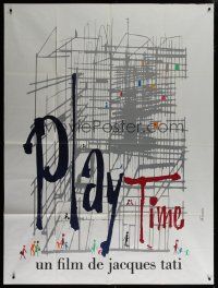 6k861 PLAYTIME French 1p '67 Jacques Tati, great artwork by Baudin & Rene Ferracci!
