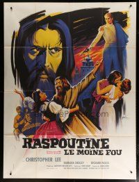 6k879 RASPUTIN THE MAD MONK French 1p '66 best different art of Christopher Lee by Boris Grinsson!