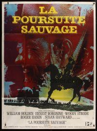 6k891 REVENGERS French 1p '72 cowboy William Holden, cool completely different artwork!