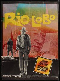 6k893 RIO LOBO French 1p '71 Howard Hawks, John Wayne, great cowboy image by Ferracci!