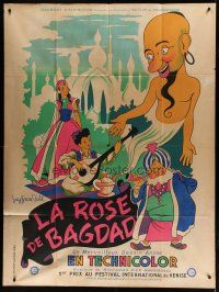 6k914 SINGING PRINCESS French 1p '52 Italian cartoon, cool art of genie by Guy Gerard Noel!
