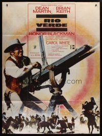 6k917 SOMETHING BIG French 1p '71 cool image of Dean Martin with giant gatling gun!