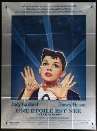 6k927 STAR IS BORN French 1p R83 great close up art of Judy Garland by Richard Amsel!