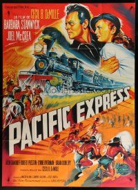 6k974 UNION PACIFIC French 1p R60s Cecil B. DeMille, different Pacific Express train art!