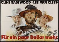 6k078 FOR A FEW DOLLARS MORE German 33x47 R78 best art of Clint Eastwood, Lee Van Cleef & Kinski!