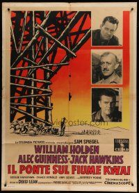 6k196 BRIDGE ON THE RIVER KWAI Italian 1p '58 William Holden, Alec Guinness, David Lean classic!
