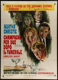 6k209 ENDLESS NIGHT Italian 1p '72 Hayley Mills, Britt Ekland, Agatha Christie, different art!
