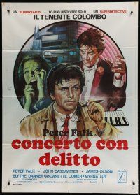 6k211 ETUDE IN BLACK Italian 1p '78 cool art of Peter Falk as Detective Columbo & John Cassavetes!