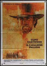 6k237 PALE RIDER Italian 1p '85 great artwork of cowboy Clint Eastwood by C. Michael Dudash!