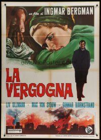 6k243 SHAME Italian 1p '69 Ingmar Bergman's Skammen, Liv Ullmann, Max Von Sydow, different!