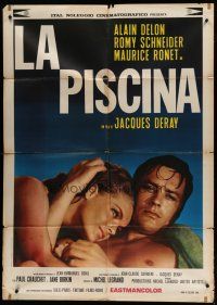 6k249 SWIMMING POOL Italian 1p '69 Jacques Deray's La Piscine, Alain Delon, sexy Romy Schneider!