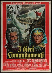 6k250 TEN COMMANDMENTS Italian 1p R68 Cecil B. DeMille classic with Charlton Heston & Yul Brynner!