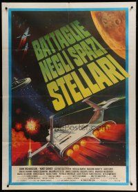 6k256 WAR IN SPACE Italian 1p '78 Battaglie Negli Spazi Stellari, cool sci-fi artwork!