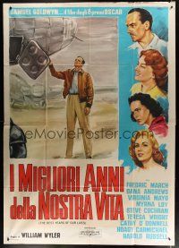 6k130 BEST YEARS OF OUR LIVES Italian 2p R58 William Wyler, different Dosso art of top stars!