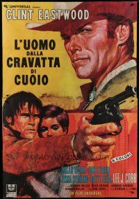 6k135 COOGAN'S BLUFF Italian 2p '68 cool different art of Clint Eastwood & co-stars!