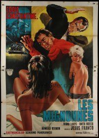 6k171 RESIDENCE FOR SPIES Italian 2p '69 great art of spy Eddie Constantine & mostly naked women!