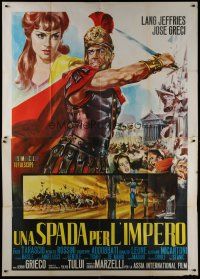 6k174 SWORD OF THE EMPIRE Italian 2p '64 cool Piovano artwork of Roman soldiers in battle!