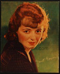6k014 JANET GAYNOR jumbo LC '30s head & shoulders portrait with facsimile signature!