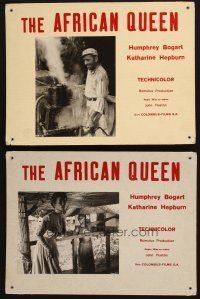 6k105 AFRICAN QUEEN 5 Swiss LCs '70s Humphrey Bogart & Katharine Hepburn, John Huston classic!