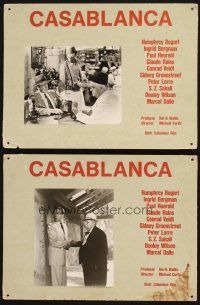 6k116 CASABLANCA 3 Swiss LCs '70s Humphrey Bogart & Rains at climax after Conrad Veidt has been shot