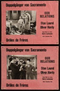 6k103 OUR RELATIONS 6 Swiss LCs R60s great images of Stan Laurel & Oliver Hardy!