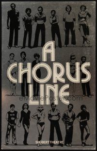 6k307 CHORUS LINE stage play WC '75 cool silver metallic image with cast from Shubert Theatre!