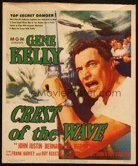 6k319 CREST OF THE WAVE WC '54 great close up of angry Gene Kelly at periscope of submarine!