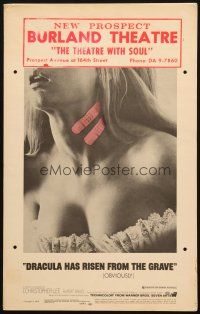 6k328 DRACULA HAS RISEN FROM THE GRAVE WC '69 Hammer, cool image of sexy girl w/bandaids on neck!