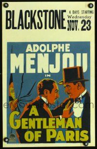 6k350 GENTLEMAN OF PARIS WC '27 art of Adolph Menjou, directed by Harry d'Abbadie d'Arrast!