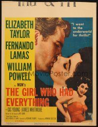 6k352 GIRL WHO HAD EVERYTHING WC '53 sexy Elizabeth Taylor goes to the underworld for thrills!