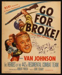 6k354 GO FOR BROKE WC '51 Van Johnson & the heroes of the 442nd Reginemtal Combat Team!