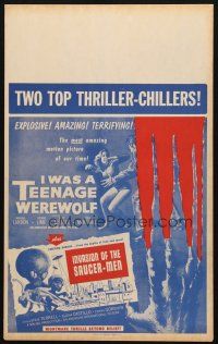 6k396 I WAS A TEENAGE WEREWOLF/INVASION OF SAUCER-MEN Benton WC '57 two top thriller-chillers!