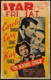 6k398 IN NAME ONLY WC '39 close up of beautiful Carole Lombard & Cary Grant + pretty Kay Francis!