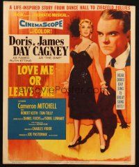 6k423 LOVE ME OR LEAVE ME WC '55 art of sexy Doris Day as famed Ruth Etting & James Cagney by Alix