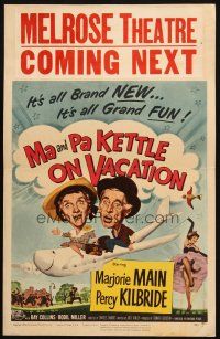 6k428 MA & PA KETTLE ON VACATION WC '53 wacky hillbillies Marjorie Main & Percy Kilbride!