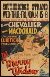 6k439 MERRY WIDOW WC '34 art of Maurice Chevalier & Jeanette MacDonald, Ernst Lubitsch